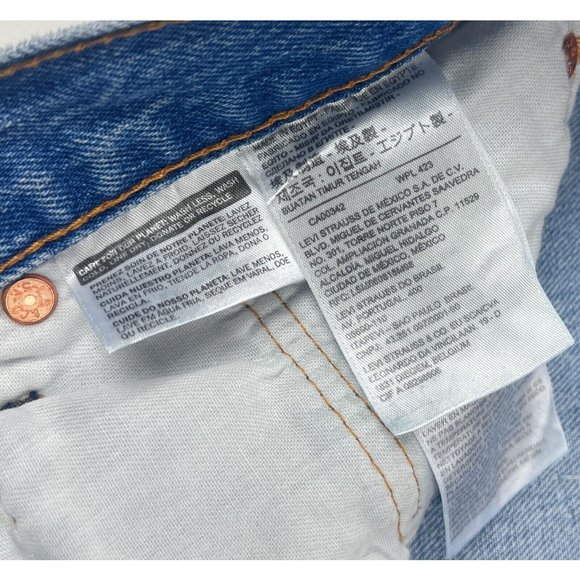 Levis 501 93 Straight Cropped Men 38 Light Blue Jeans Denim Button Fly 290980023 - Picture 8 of 12